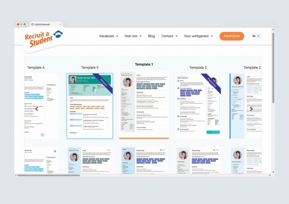 De cv-generator van Recruit a Student op een telefoon