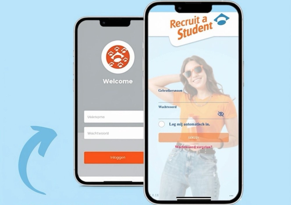 L&rsquo;application MY Recruit de Recruit a Student sur un t&eacute;l&eacute;phone