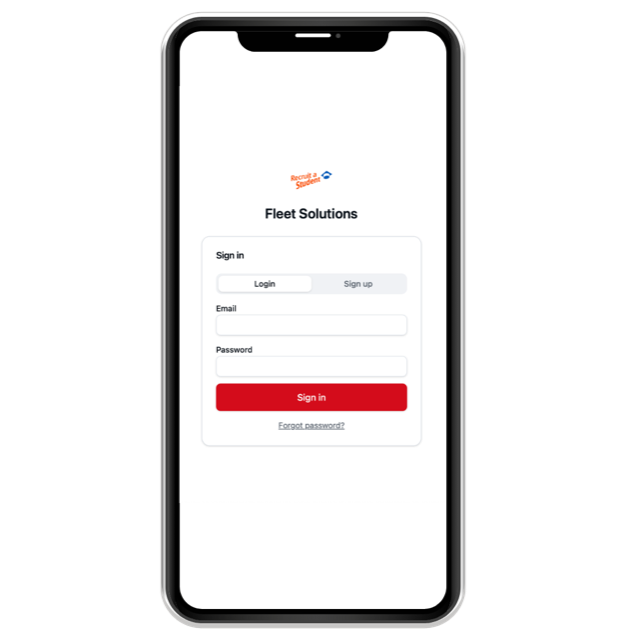 L&rsquo;application Fleet Solutions sur un t&eacute;l&eacute;phone