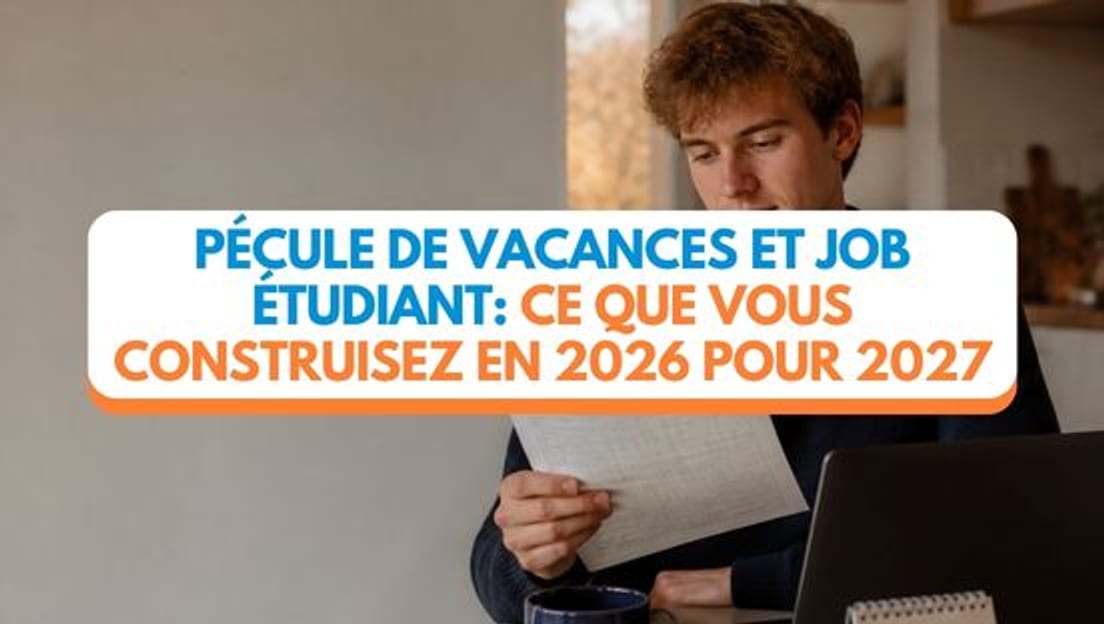Pécule de vacances et job étudiant: ce que vous construisez en 2026 pour 2027